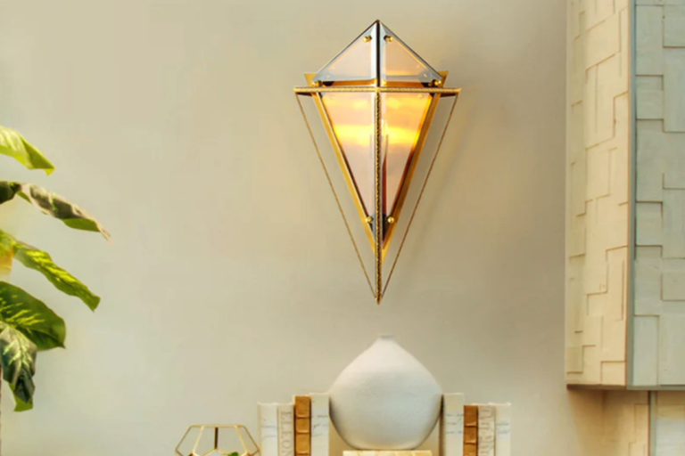Lámpara de pared de vidrio triangular retro