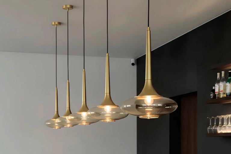 Luces colgantes de vidrio ahumado para habitaciones de hotel