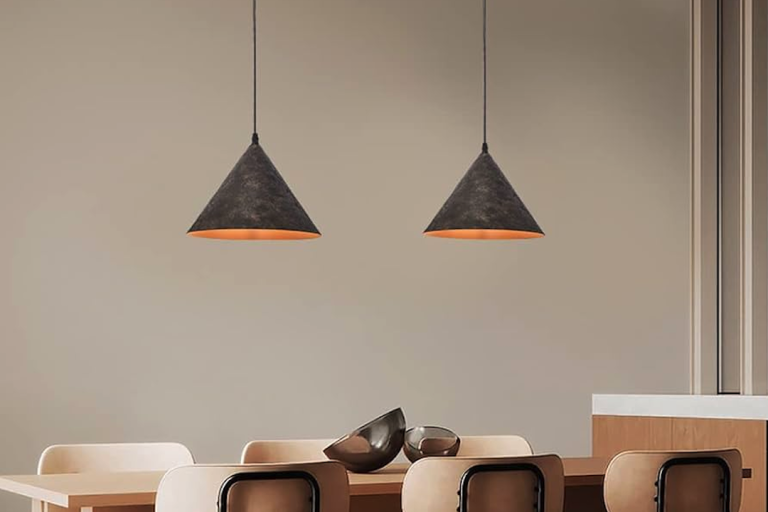 Lámpara colgante minimalista de fibra de carbono para mesa de comedor